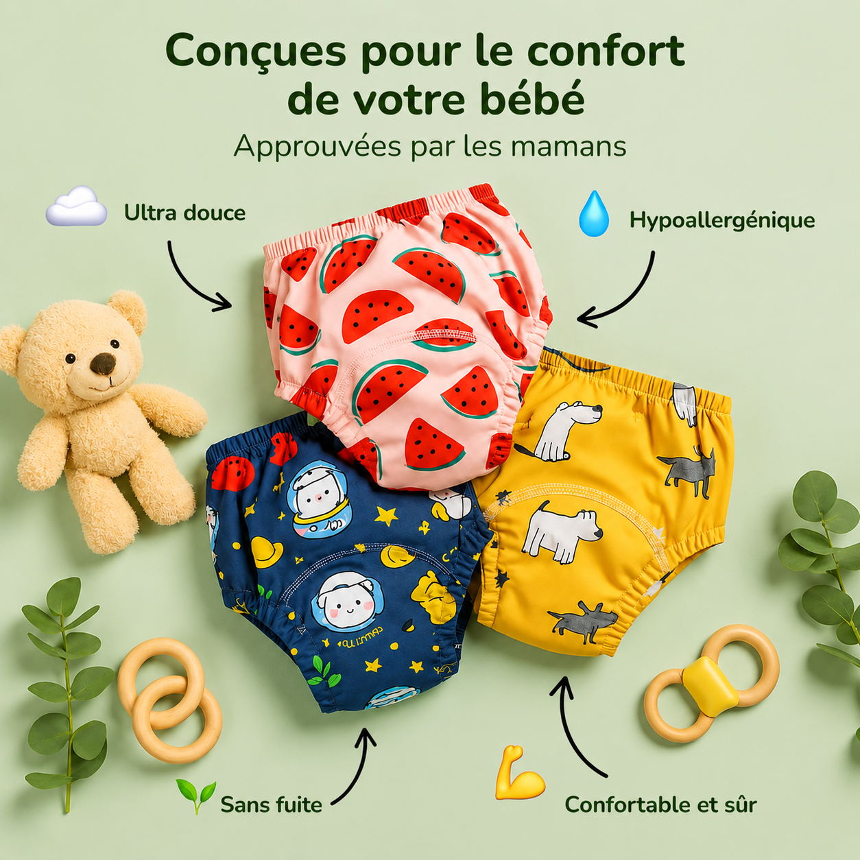 Culottes d'apprentissage - Accélèrent l'apprentissage de la propreté