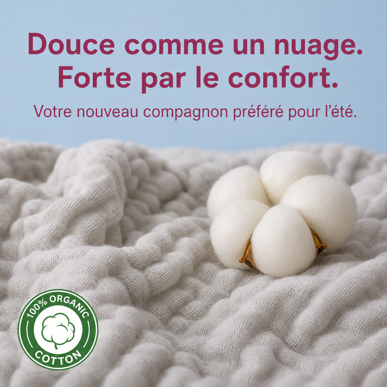 Couverture en Moussline douce | 100% Coton Naturel