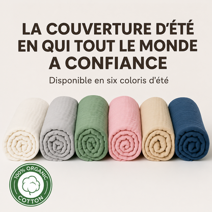 Couverture en Moussline douce | 100% Coton Naturel