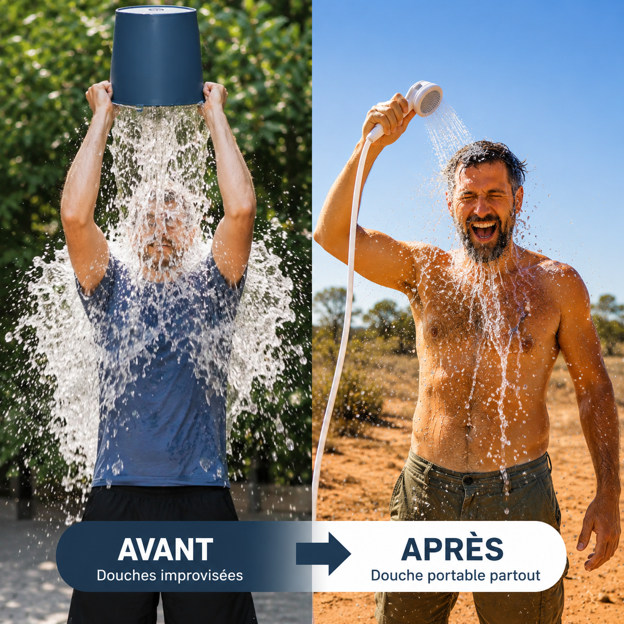 Pompe à eau portable : Une vraie douche, où que l'aventure vous mène.