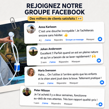 Pompe à eau portable : Une vraie douche, où que l'aventure vous mène.