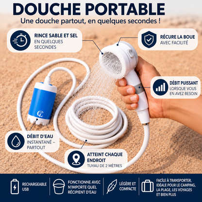 Pompe à eau portable : Une vraie douche, où que l'aventure vous mène.