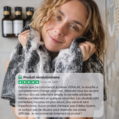Serviette de douche exfoliante antibactérienne